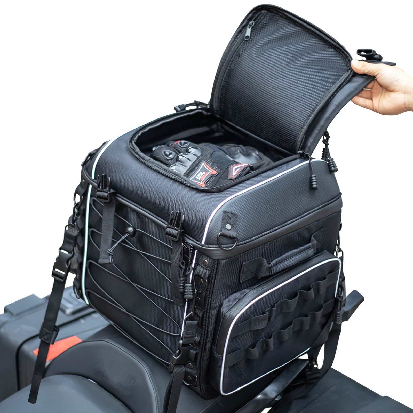 Kemimoto Motorcycle Luggage Bag Saddlebag For Touring Road King Glide Black