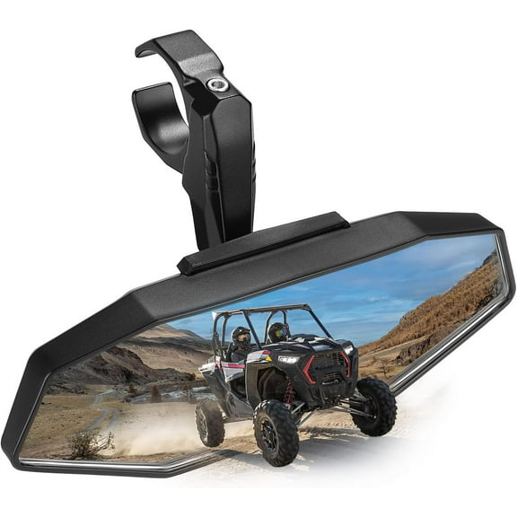 Kemimoto UTV Center Rear View Mirrors for 1.6"-2" Compatible with Polaris RZR Can Am X3 Maverick Yamaha Rhino Kawasaki KRX 1000 Honda Pioneer