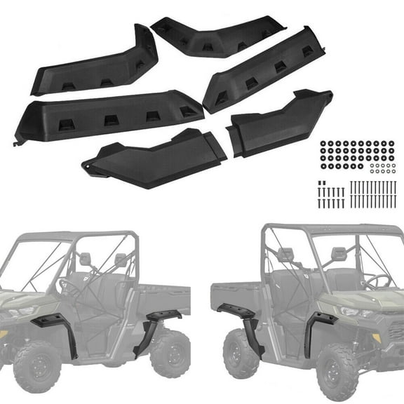 Kemimoto UTV Fender Flare Front & Rear Extended Mud Guards Compatible with Can Am Defender HD 5/ HD8/ HD10/ MAX 2016-2023 Replace #715006821 715002424 715006822
