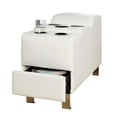 thumbnail image 1 of Kemina Bonded Leather White Speaker Console - Saltoro Sherpi, 1 of 5
