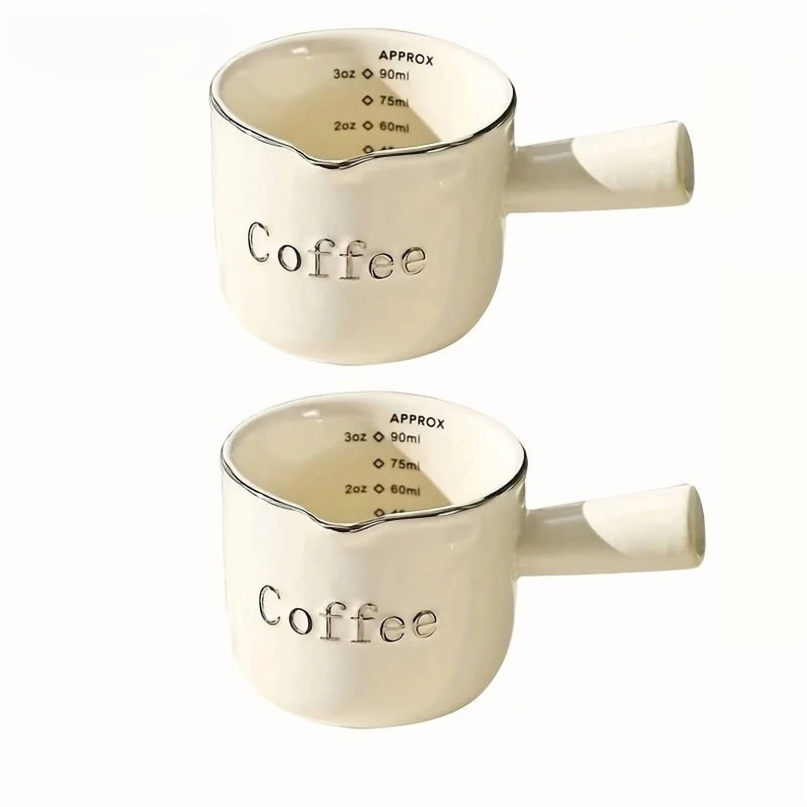 Kemorela 3oz/90ml Ceramic Measuring Cups Espresso Extraction Cup ...