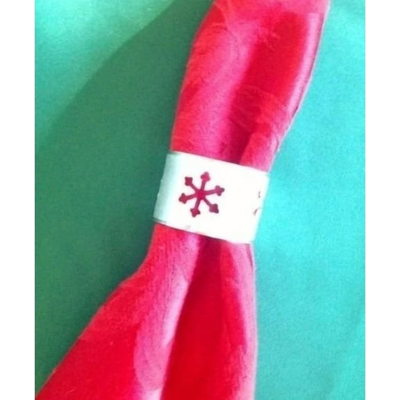 Kemp & Beatley Stamped Florentine Snowflake Napkin Rings (Set Of 4), Chrome