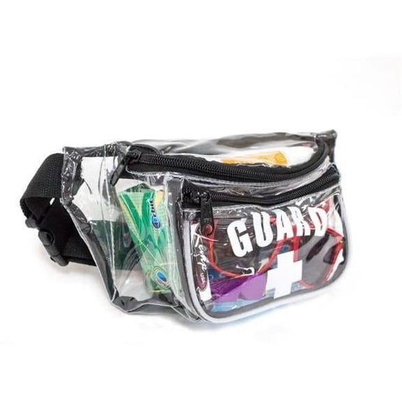 Kemp USA 10-103-CLR Clear Hip Pack with Mesh Bottom & White Guard Logo