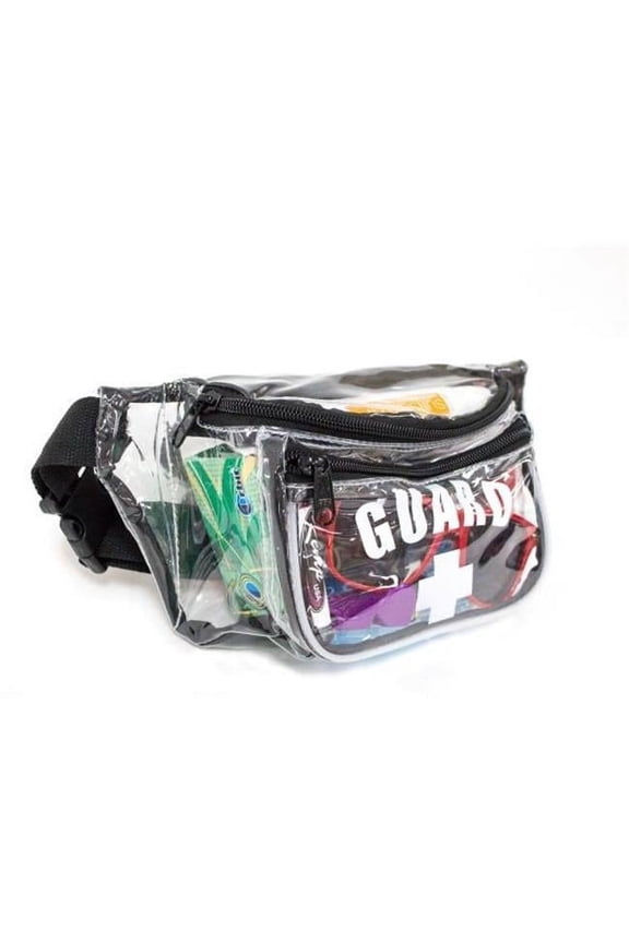 USA 10-103-CLR Clear Hip Pack with Mesh Bottom & White Guard Logo