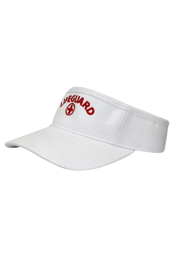USA 11" Red and White Kemp USA Visor Lifeguard and Cross Logo Cap with Embroidery