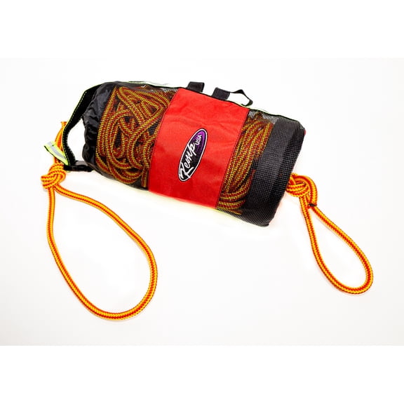 Kemp USA 13" Black and Orange Rescue Throw Bag with Rope and KEMP Bengal Safety Whistle