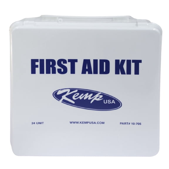 Kemp USA 13" Matte White 24 Unit 25-Person First Aid Kit