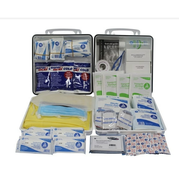 Kemp USA 13" White and Blue State of NJ Pool First Aid Kit for Pools Between 2,000 and 5,000 SF