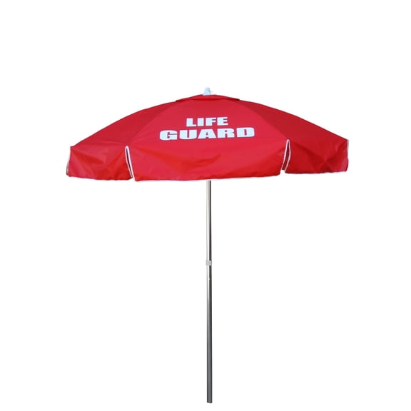 Kemp USA 6' Life Guard Logo Weather Resistant Umbrella with Tilt - Red