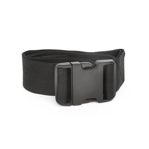 Kemp USA 6' Matte Black Two Piece Spineboard Strap with Plastic Buckle