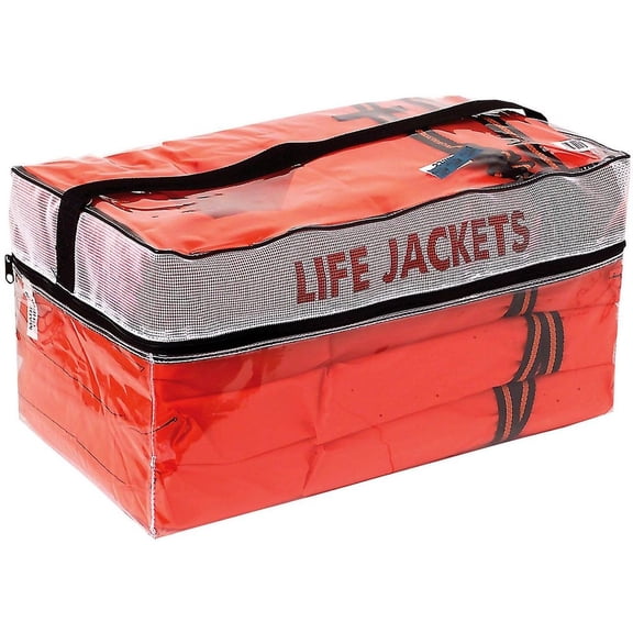 Kemp USA Adult Life Jacket Boating and Pool Vests in Carrying Case - Pack of 4