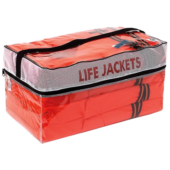 Kemp USA Adult Life Jacket Boating and Pool Vests in Carrying Case - Pack of 4