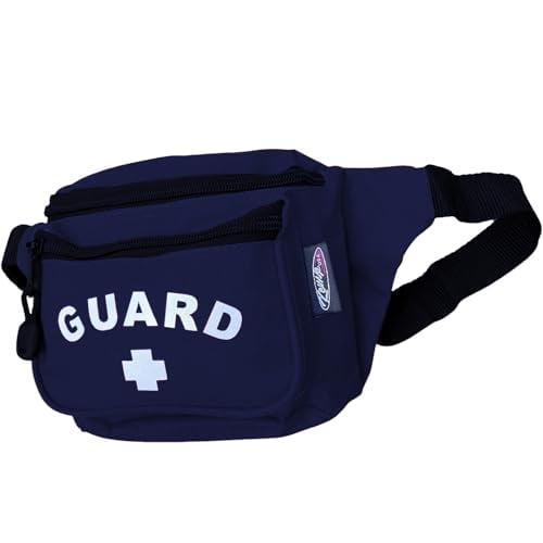 Kemp USA Lifeguard Visor Cap With Cross Logo Embroidery - Adjustable Terry Cloth, Navy/Red/White