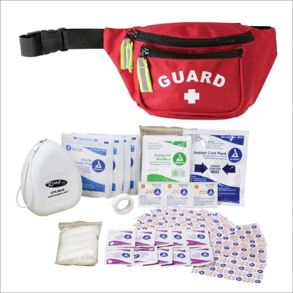 Kemp USA Premium Hip Pack With First Aid Supply - Red