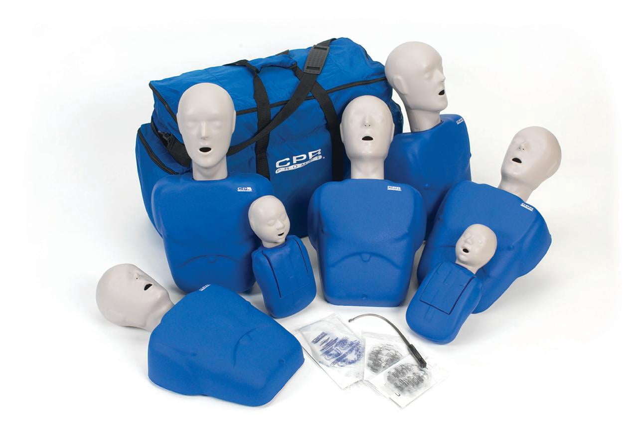 Set of 7 Blue and White Standard CPR Manikin, 28.50