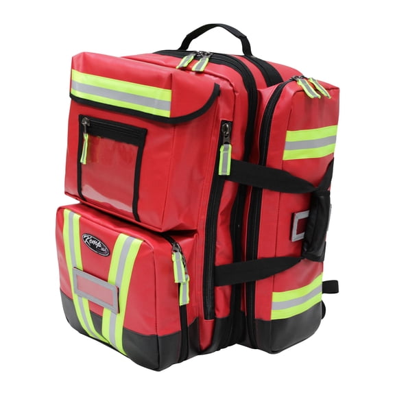 16" Red and Black Tarpaulin Fluid-Rresistant Ultimate Ems Backpack