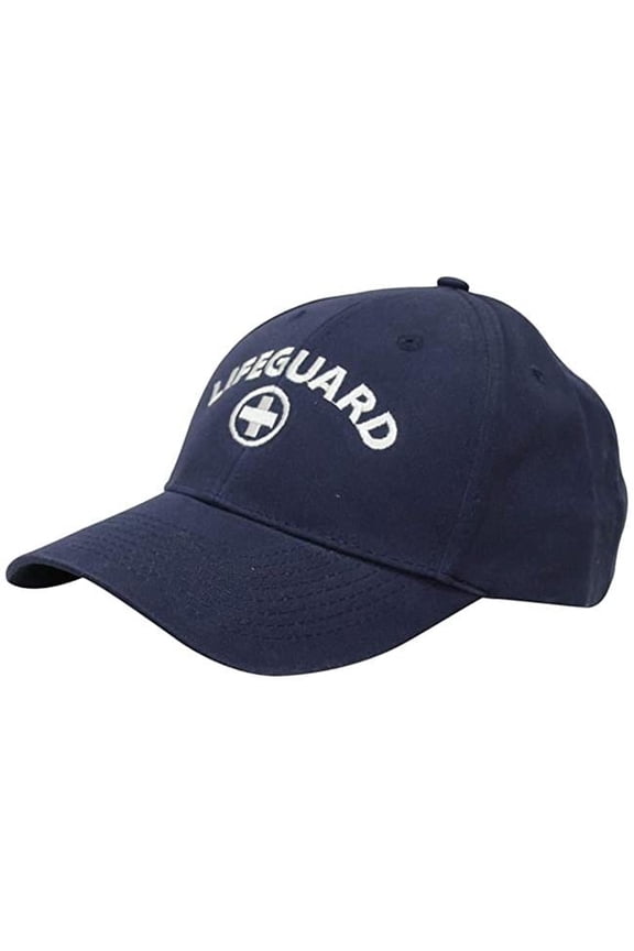 USA 11" Navy Blue and White Kemp USA Low Profile Lifeguard and Cross Logo Cap with Embroidery