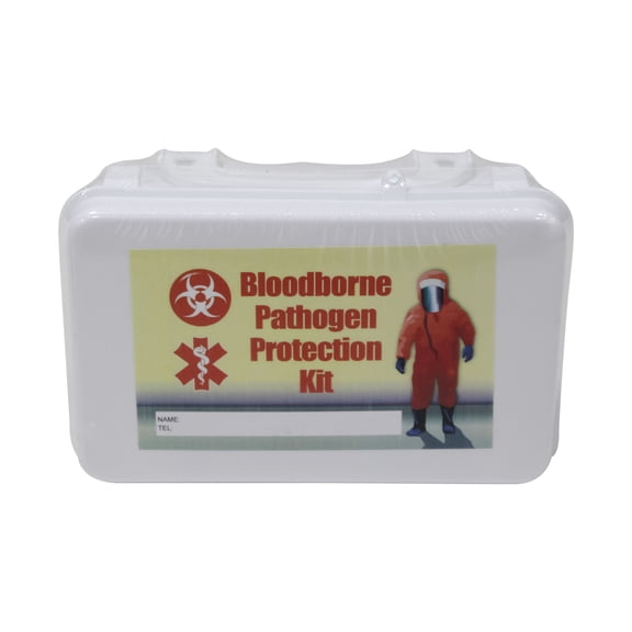 Kemp USA 10" White and Red Bloodborne Pathogen Kit in Generic Plastic Case