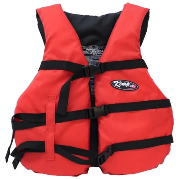 Kemp USA 20-002-ADULT-RED-OVR USGC Type III PFD Life Jackets, Adult Oversized -Red & Black