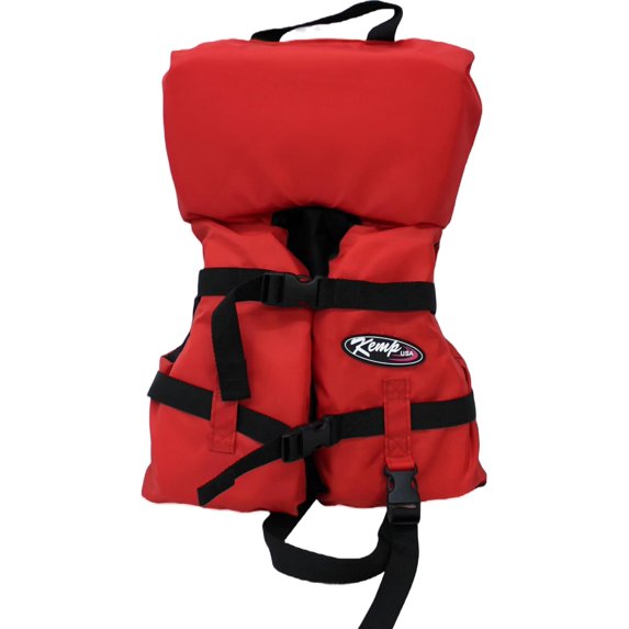 Kemp USA Type II Recreational Vest – Ideal for Boating, Fishing & Watersports – Infant Size (Red)