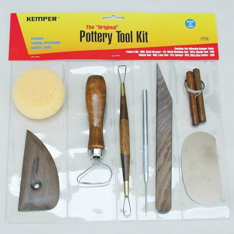 Kemper 8-Piece Pottery Tool Kit with Hardwood Handles