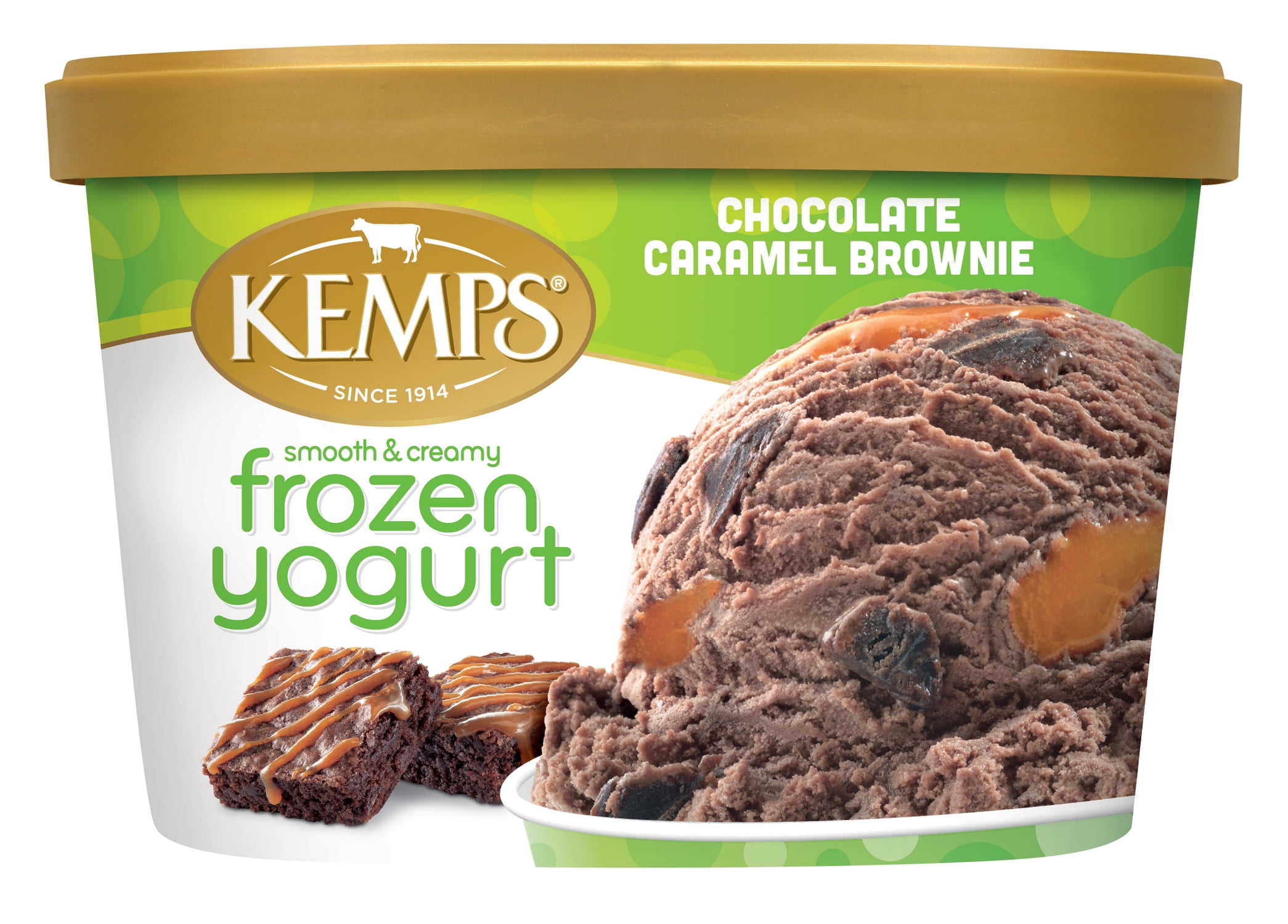 Kemps, LowFat, Low Sodium, Chocolate Caramel Brownie Frozen Yogurt, 1.