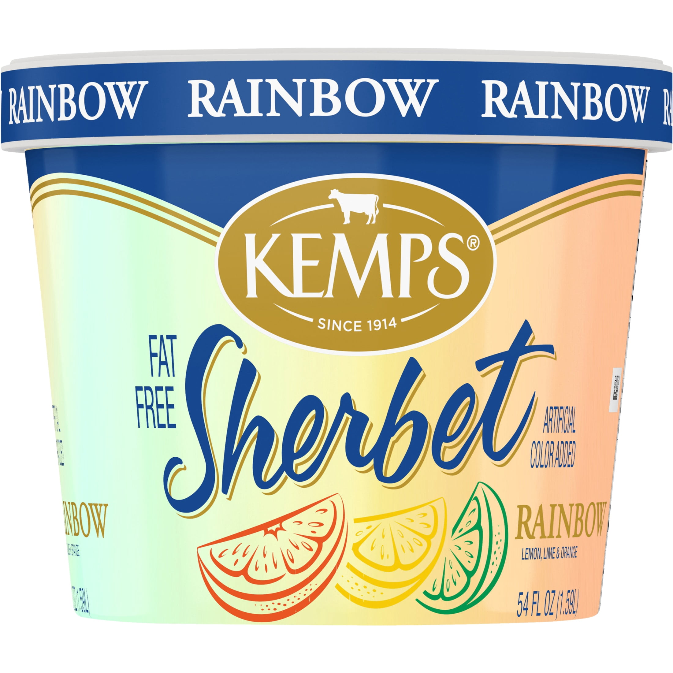 Kemps Fat Free Rainbow Sherbet, 54 fl oz
