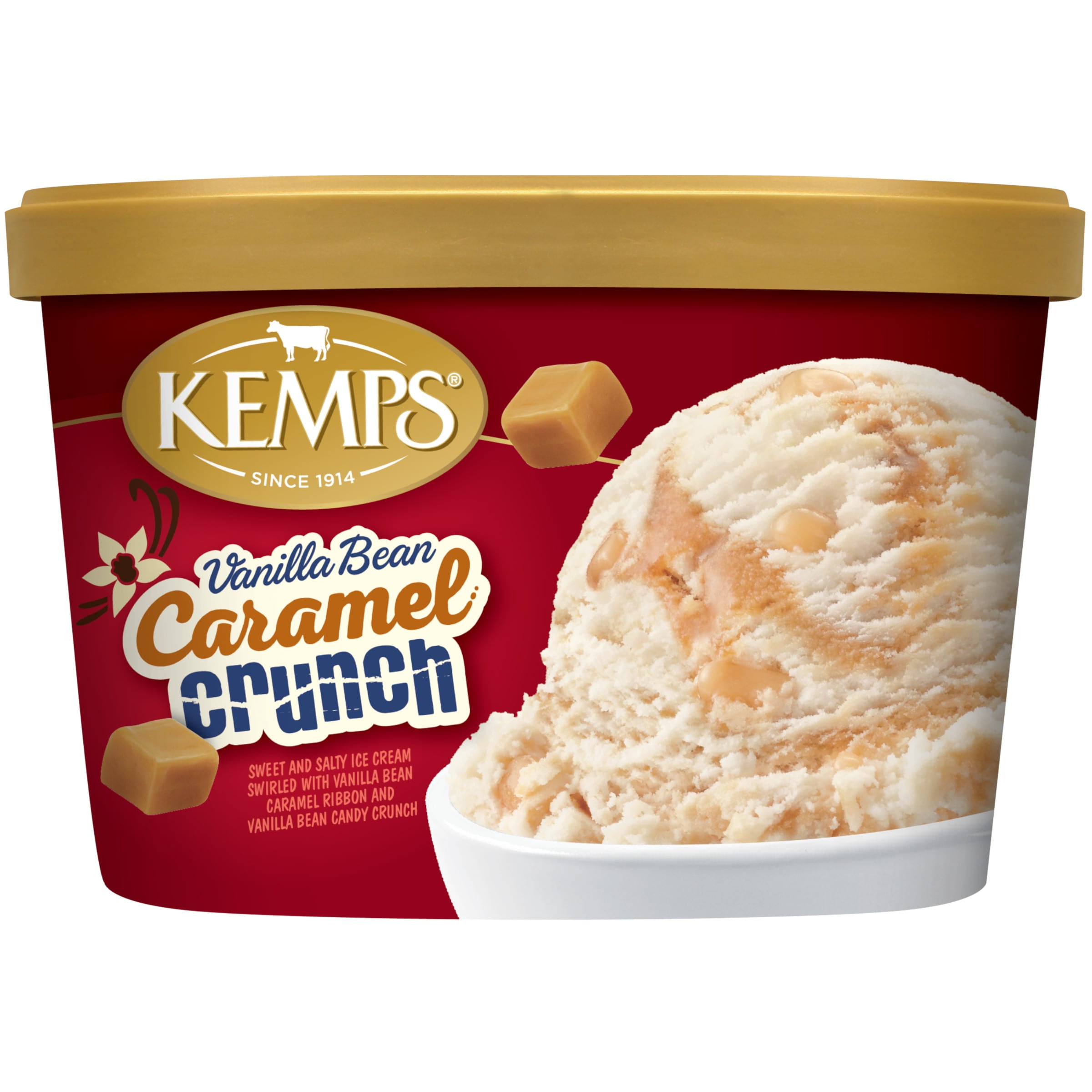 Kemps® Vanilla Bean Caramel Crunch Ice Cream 1.5 qt.