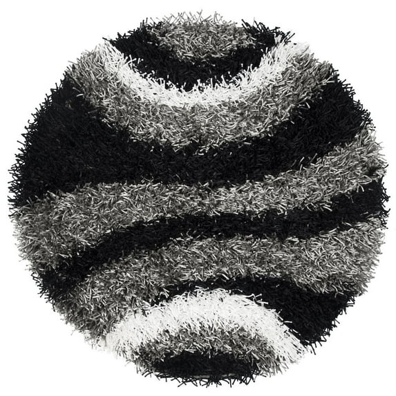 Kempton Black 3' Round Tufted Rug- KM2323