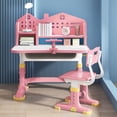 Kemweao Kids Adjustable Height Desk And Chair Set 3 10 Years Pink Study kemweao-kids-adjustable-height-desk-and-chair-set-3-10-years-pink-study