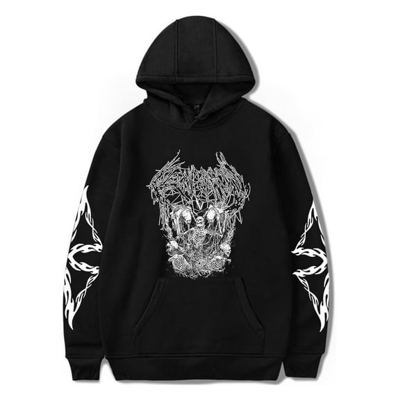 Ken Carson Merch A Great Chaos AGC Skull Face Merch Hoodie Rapper Hoodies Mens Women Long Sleeve Streetwear