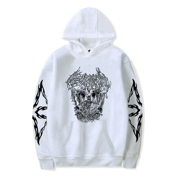 Ken Carson Merch A Great Chaos AGC Skull Face Merch Hoodie Rapper Hoodies Mens Women Long Sleeve Streetwear