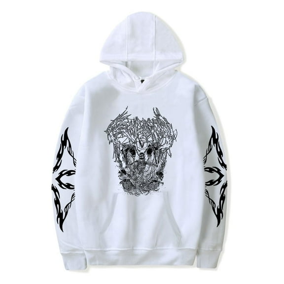 Ken Carson Merch A Great Chaos AGC Skull Face Merch Hoodie Rapper Hoodies Mens Women Long Sleeve Streetwear