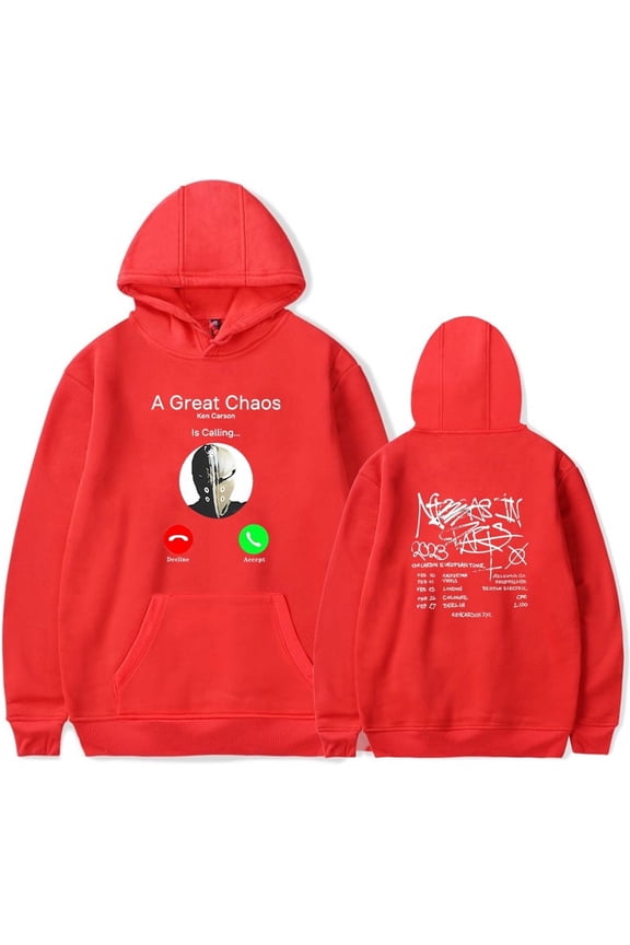 Ken Carson Merch Hoodie A Great Chaos Tour Hoodies Sweatshirt Rapper Hip Hop Merch Pullovers Unisex