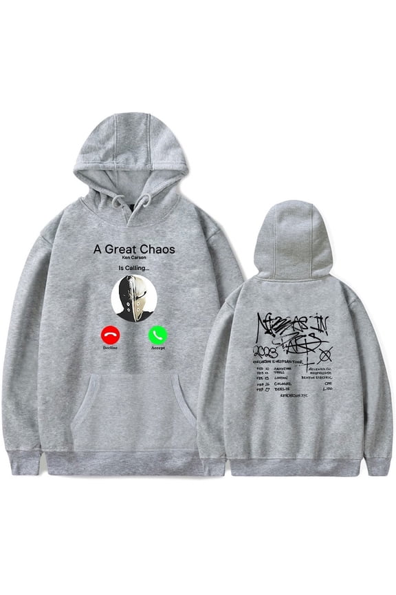 Ken Carson Merch Hoodie A Great Chaos Tour Hoodies Sweatshirt Rapper Music Fans Hip Hop Pullovers