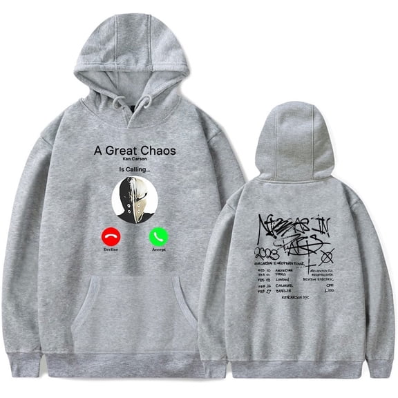 Ken Carson Merch Hoodie A Great Chaos Tour Hoodies Sweatshirt Rapper Music Fans Hip Hop Pullovers