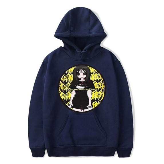 Ken Carson Merch Hoodie LiveChaos WorldTour Merch Hoodies Anime Harajuku Women Mens Streetwear Rapper Pullover