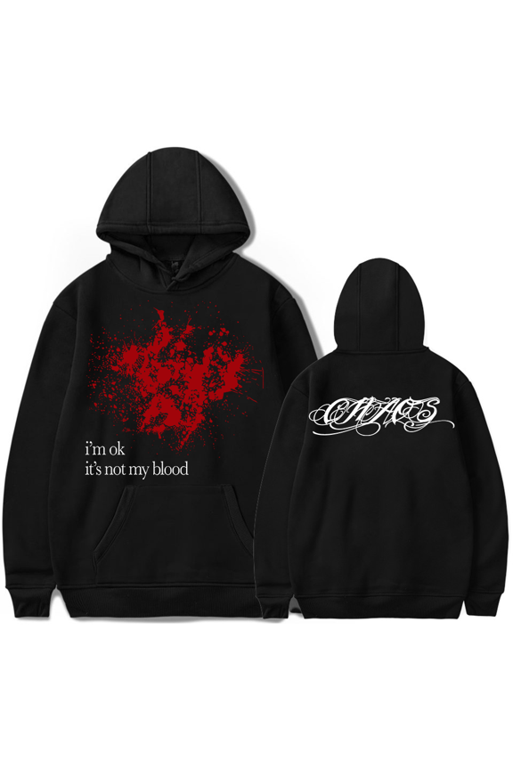 Ken Carson Merch Hoodie Overseas New Logo Im OK Tour Merch Rapper Hoodies Streetwear Long Sleeve Pullover
