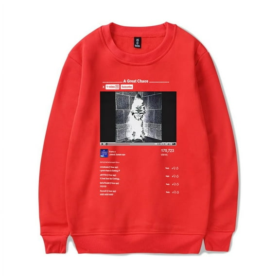 Ken Carson Merch Long Sleeve Hoodie A Great Chaos Video Crewneck Hoodie For Rapper Men Women Clothes