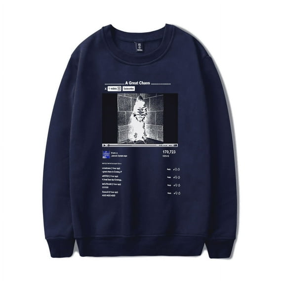 Ken Carson Merch Long Sleeve Hoodie A Great Chaos Video Crewneck Hoodie For Rapper Men Women Clothes