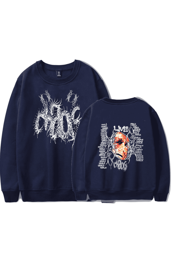 Ken Carson Merch Long Sleeve Sweatshirt A Great Chaos Logo Hoodie Sweatshirts LiveChaos Tour 2024 Fans Women Mens Rapper Clothes