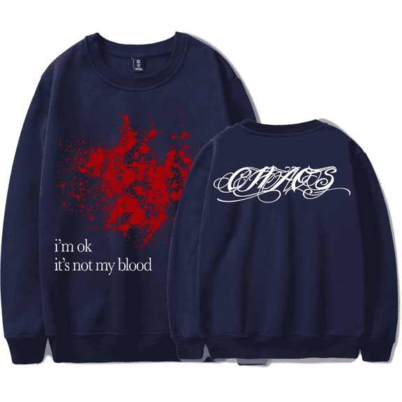 Ken Carson Merch Long Sleeve Sweatshirt Overseas New Logo Im OK Tour Merch Rapper Streetwear Crewneck Hoodie