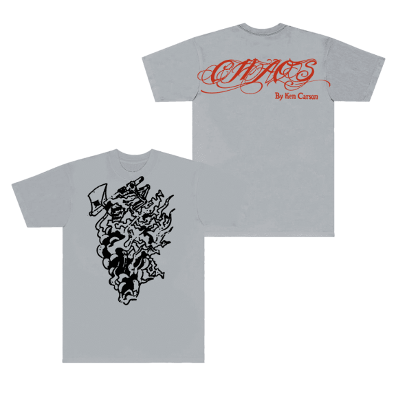 Ken Carson Merch T-Shirt A Great Chaos Axe Skull Tee LiveChaos Tour Women Mens Rapper Hip Hops Top T Shirts
