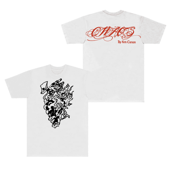 Ken Carson Merch T-Shirt A Great Chaos Axe Skull Tee LiveChaos Tour Women Mens Rapper Hip Hops Top T Shirts
