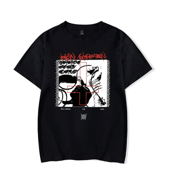 Ken Carson Merch T-Shirt LiveChaos ShortSleeve Rapper Crewneck T Shirts Fans Men Women Top Tee