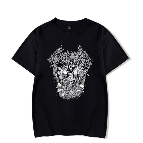 Ken Carson Merch T Shirts A Great Chaos AGC Skull Face T-Shirt Rapper Tees Mens Women Short Sleeve Streetwear