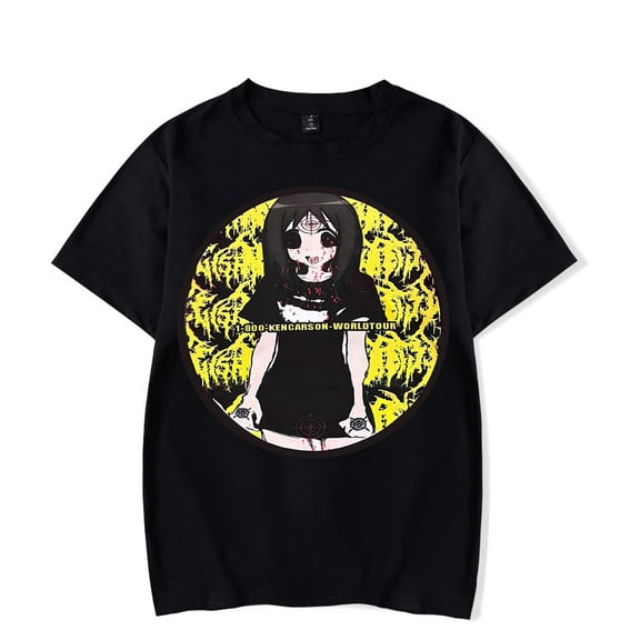 Ken Carson Merch Tee LiveChaos WorldTour Merch T Shirts Anime Harajuku Women Mens Streetwear Rapper Tops KenCarson T-Shirt