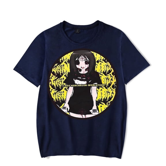 Ken Carson Merch Tee LiveChaos WorldTour Merch T Shirts Anime Harajuku Women Mens Streetwear Rapper Tops KenCarson T-Shirt