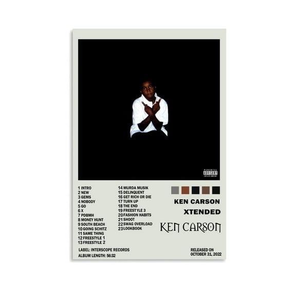 Ken Carson Poster Xtended Music Album Poster Album Cover Posters for Room Aesthetic, Music Posters Canvas Wall Art for Teen Room, Bedroom, Office Decor