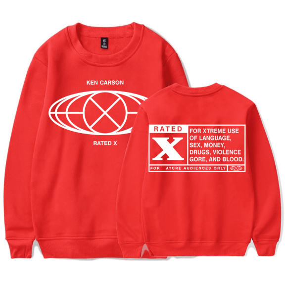Ken Carson Sweatshirts Rated X Hoodie Rapper Merch XTended Album Hoodie Long Sleeve Sweatshirt Men Women